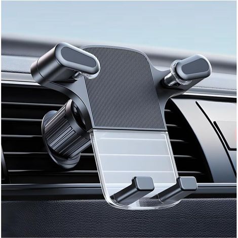 Soporte para teléfono de coche, soporte de gravedad para rejilla de ventilación, soporte universal para teléfono de coche, rotación de 360° y liberación rápida -Crezuo