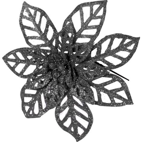 PICK GLITTER STELLA DI NATALE TITANIUM  H16 CM