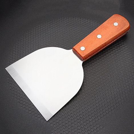 Spatule Teppanyaki de qualité supérieure, idéale pour le barbecue, la cuisson de pizzas et autres ustensiles de cuisine. Accessoires de cuisine, ustensiles de cuisson, spatules en acier inoxydable. (1/5)