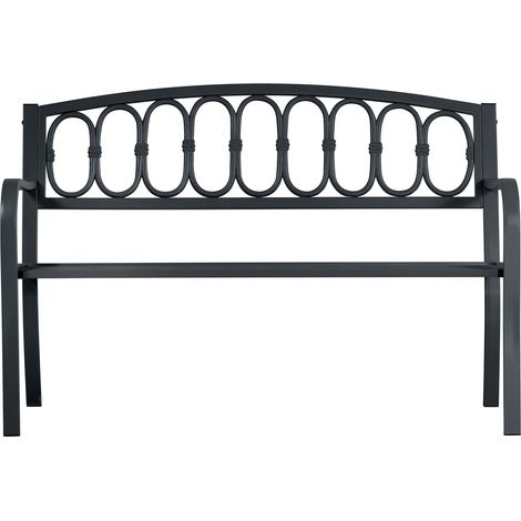 Panchina da Giardino 2 Posti 123x63x87 cm in Ferro e Ghisa Antracite (1/3)