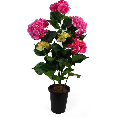 90cm Artificial Hydrangea Plant Pink with 200 Flowers (1/4)