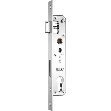 Serrure Porte Interieure, Serrure à Mortaiser, Serrure de Porte Interieur à Cadre Tubulaire en Acier Inoxydable pour Portail de Jardin, Ouverture à gauche/droite, entraxe 85 mm x profondeur 20 mm (1/5)