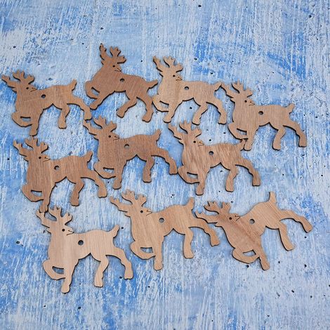 12 pièces en bois sculptées en forme de cœur, idéales pour Noël, les mariages, les anniversaires, les boucles de ceinture, les cerfs de Noël en bois, les décorations de Noël et les pendentifs. (1/2)