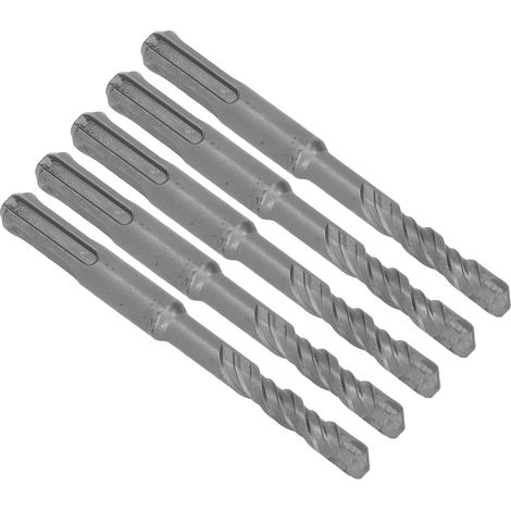 5Pcs Forets Béton Carbure Cémenté Pointe Spirale 2 Goujures Perçage Impact Pierre Brique 110mm 8mm/0.31in Diamètre Ouvert (1/5)