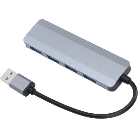 Adaptador USB de 4 puertos con soporte para aro de luz, soporte para mini trípode y cubierta de privacidad, listo para usar, compatible con la conexión de múltiples dispositivos y velocidades de trans