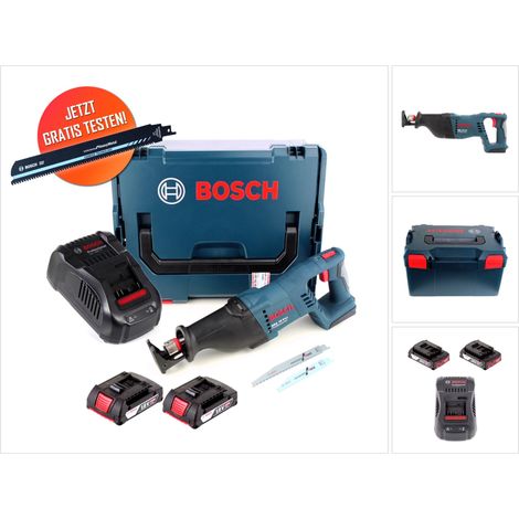 Gratis Bosch Carbide Säbelsägeblatt Bosch GSA 18 V-LI Akku Säbelsäge 18 V + 2x Akku 2,0 Ah + Ladegerät + L-Boxx (1/5)