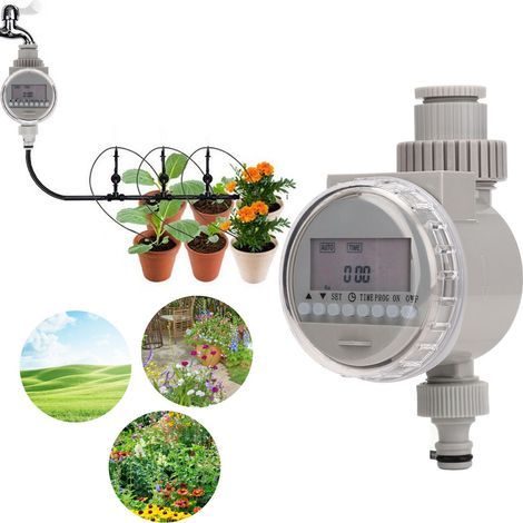Automatischer, solarbetriebener Bewässerungstimer mit LCD-Display, ideal für Rasen und Garten. Funktioniert mit Solarenergie und spart bis zu 50 % Bewässerungszeit. (1/5)