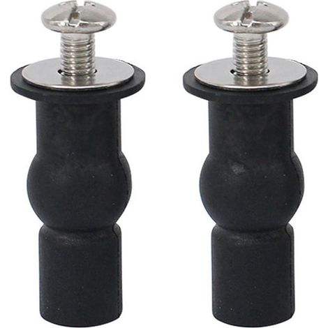 Fixation Pour Abattant De WC - Boulons M5 X 50 Mm - Ecrous En Caoutchouc Expansibles - Rondelles Inoxydables - Pour Trou Bouché - Lot De 2 (1/5)