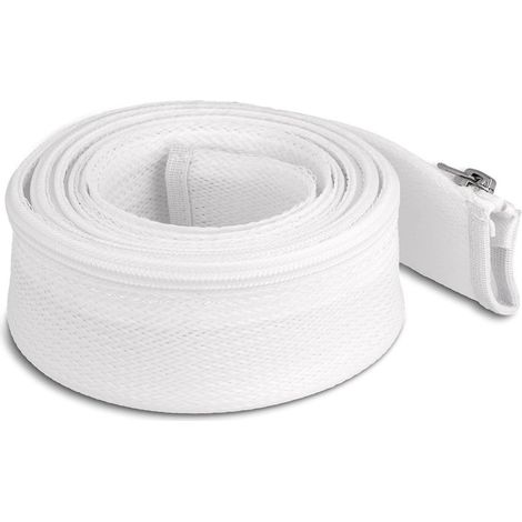 DELOCK TUYAU TRESSÉ AVEC FERMETURE ÉCLAIR RÉSISTANT À LA CHALEUR BLANC 2 M X 50 MM 20829