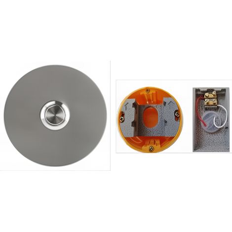 Sonnette filaire rond acier gris boite d'encastrement (1/3)