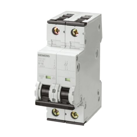 Disjoncteur Siemens 5SY4 2P, 10A, pouvoir de coupure 10 kA, montage rail DIN ( Prix pour 1 )