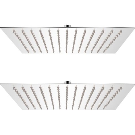 vidaXL Soffione per Doccia a Pioggia 2pz Acciaio Inossidabile 25x25 cm