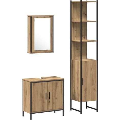 Maison Exclusive - Set di mobili per il bagno 3 pcs Marrone Legno multistrato