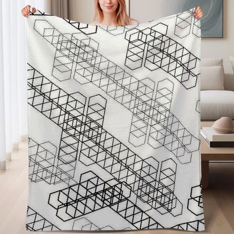 Couverture de lit en polaire, douce et chaude en microfibre chaude pour le printemps, décoration de salon, excellent cadeau pour femmes et hommes, 6080 pouces (1/4)