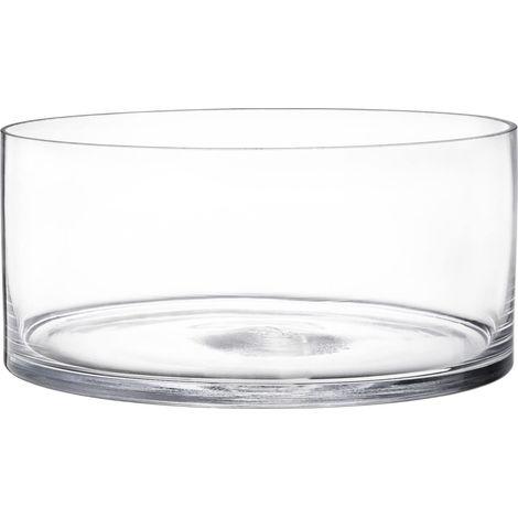 Grand Vase cylindrique en Verre - 10,2 cm de Haut x 20,3 cm de Large - Terrarium cylindrique en Verre - Décoration de Table pour Mariages, événements - Bougie Pilier - Arrangement Floral - (1/5)