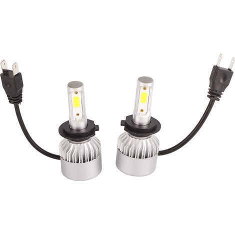 Lot de 2 ampoules LED H7 pour phares de voiture, kit de modification de phares ultra-lumineux à dissipation thermique rapide (1/5)
