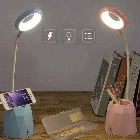 VURAHOME - Lampe de Bureau, Lampe de Bureau Led Dimmable, Lampe de Table pour Protéger les Yeux des Enfants avec 3 Modes d\'éclairage (rose) (1/3)