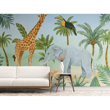 Papier Peint Enfant - Safari Amusant - 150 x 250 cm (1/2)
