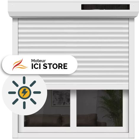 Volet roulant solaire aluminium H215xL200 – Motorisation radio solaire avec télécommande – Étanchéité IP44 – Isolation renforcée – Ici Store (1/5)