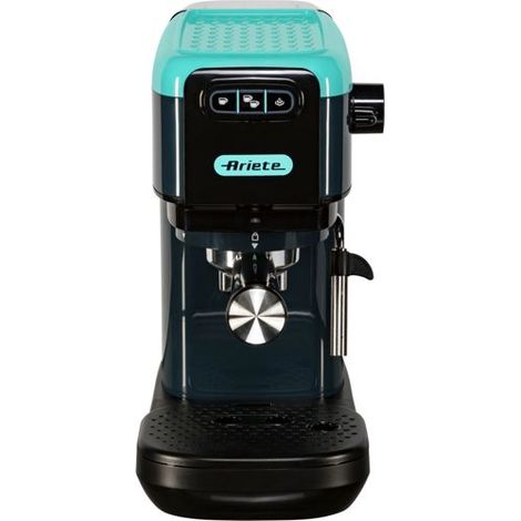 Ariete 1399 Espresso-Kaffeemaschine Light Aquamarine, für ESE-Pulver und Pads, 1300 W, 1,1 l Fassungsvermögen, 15 bar Druck, 1, 2 Tassen Filter und ESE-Pad, Cappuccino, Grün