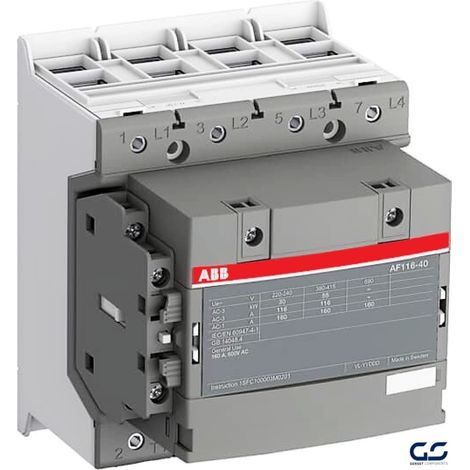 Contactor ABB AF116 para conmutacion 180A/4P 230V AC1 (1SFL427101R1311) (1/2)