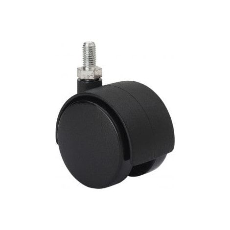 RUEDAS ALEX rueda giratora espiga roscada m6x15 50dk40 poliamix negro (1/3)