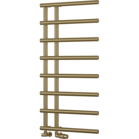 Reina Matera Heated Towel Rail 998mm H x 500mm W Brushed Brass (1/3)