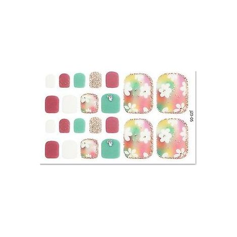 Autocollants pailletés pour manucure des ongles de pieds, patchs pour ongles imperméables et longue tenue pour femmes et filles (J23 05) (1/5)