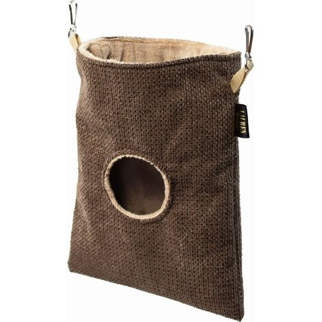 Futtertrog für Nagetiere, braune Struktur + cappuccinofarbener Plüsch (1/5)