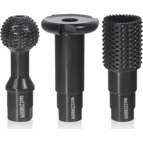 Set de 3 Fraise à Bois - Disques Meuleuse Sculpture Bois, Burrs Rotatifs, Gouge et Ciseaux à Bois pour Meuleuses 115/125 - Outils de Coupe,Menuiserie Outillage (1/5)