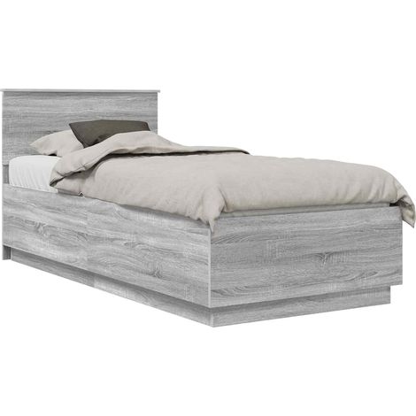 Maison Exclusive - Struttura del letto con testiera Grigio Sonoma 70 x 190 cm