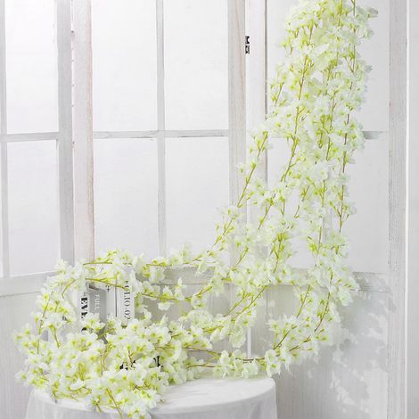 artificielles en rotin guirlande de 1 8 m 135 fleurs