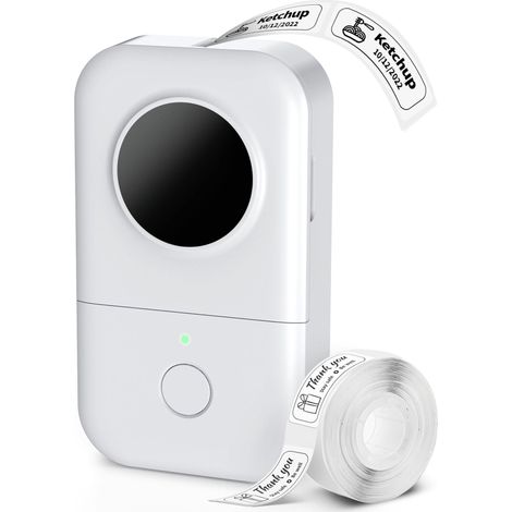 Etiqueteuse Thermique - Bluetooth - Imprimante Étiquettes Portable Rechargeable - Pour Bureau Maison École - Largeur Ruban 6 mm - 1 Pièce (1/5)