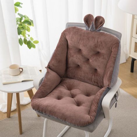 1 Coussin de chaise avec dossier, 45x45 cm, velours doux, élastique, fixation par sangles, pour bureau, salon, jardin (1/4)