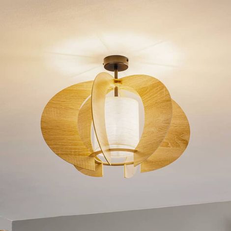 [NEUWERTIG] B-Ware Sigma Deckenleuchte Modern C M Deckenlampe Leuchte Lampe Mit Holz Lamellen ø50cm