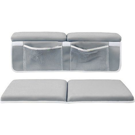 Coussin de genoux rectangulaire en néoprène gris clair pour la natation extérieure et intérieure, idéal pour la douche ou la salle de bain. (1/5)