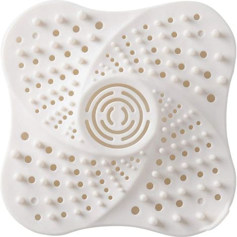 Bonde de douche anti-obstruction avec ventouse, résistante, installation simple, couleur blanche, pour salle de bain (1/5)
