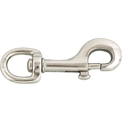 CHAPUIS - Mousqueton pompe zamak nickelé 80mm blister 1