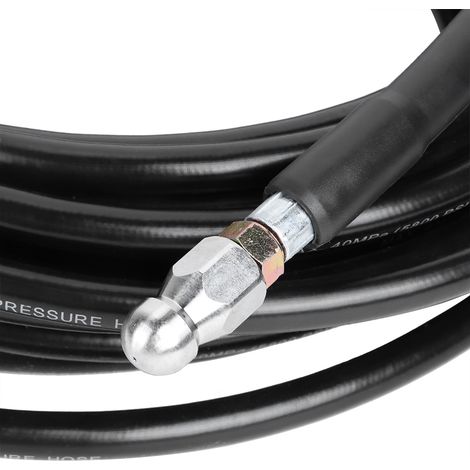 Manguera de limpieza de alta presión de 15 m para desagües y alcantarillas, apta para Kärcher K1–K7, PVC reforzado con metal, boquilla de cobre. (1/5)