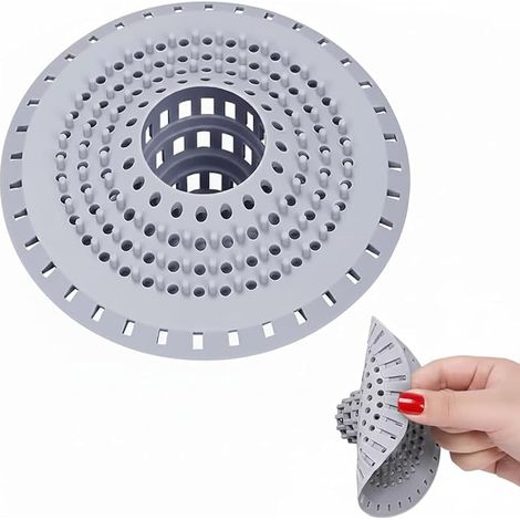 Anti Hair Grate for Shower and Bathtub Bristle Trap Flexible Silicone Suction Cups 13.5 cm Universal Diameter 3.8-4.2 cm Anti-Clogging and Easy to Clean Washbasin Shower Bathtub Kitchen (1/5)