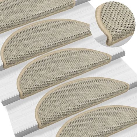 Tapis d'escalier autocollants aspect sisal 15 pcs,Marchettes d'escalier,Protections d'escalier 56x17x3 cm CFW21060 (1/5)