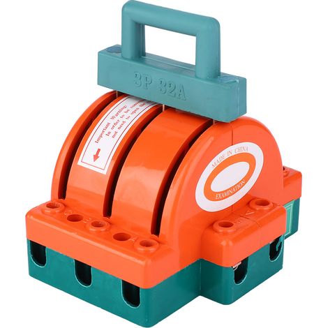 Interrupteur de coupure à couteau double jet 3P 32A Orange Rouge Borne de Connexion Matériel Électrique (1/2)