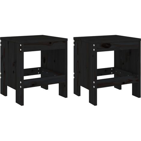 Maison Exclusive - Sgabelli da Giardino 2pz Neri 40x36x45cm Legno Massello di Pino