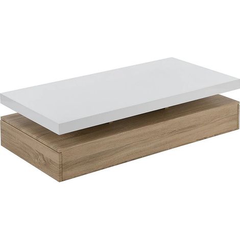 Tavolino 2 cassetti in MDF Rovere e Bianco - FELIX (1/5)