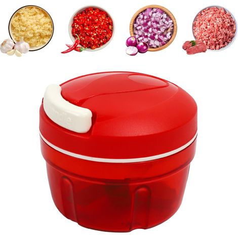 Robot cuisine sans fil légumes ail viande, 3 lames acier inoxydable, séparateur intégré, rapide nettoyage facile (1/4)