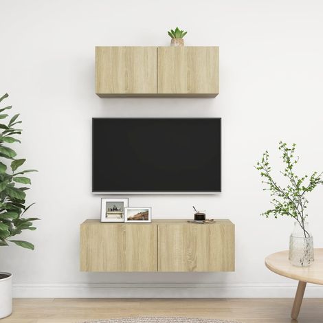 2-tlg. TV-Schrank-Set Sonoma-Eiche Holzwerkstoff