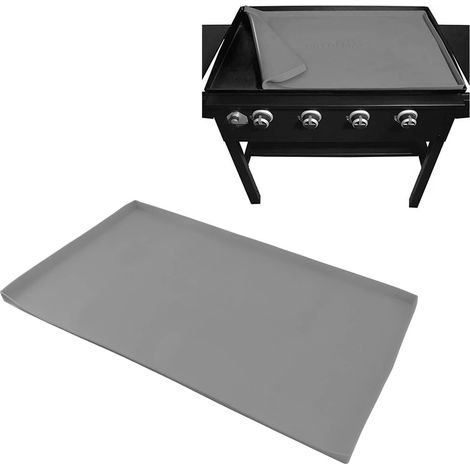 Tapis de protection en silicone pour barbecue Black Stone, tapis de nettoyage, housse de protection en silicone pour poêle à barbecue, 91 cm (36 pouces), gris (1/5)