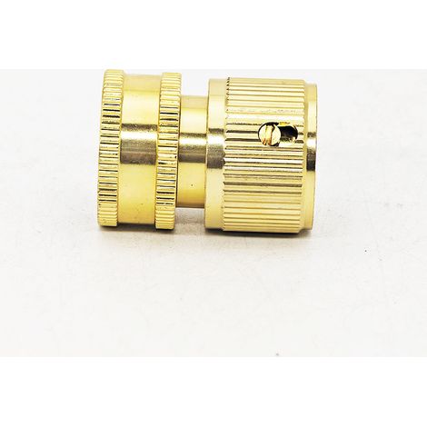 Raccord de tuyau d'arrosage en aluminium à filetage interne 6 points, accessoire de tuyau d'arrosage 3/4" en aluminium cuivré, raccord rapide (1/4)