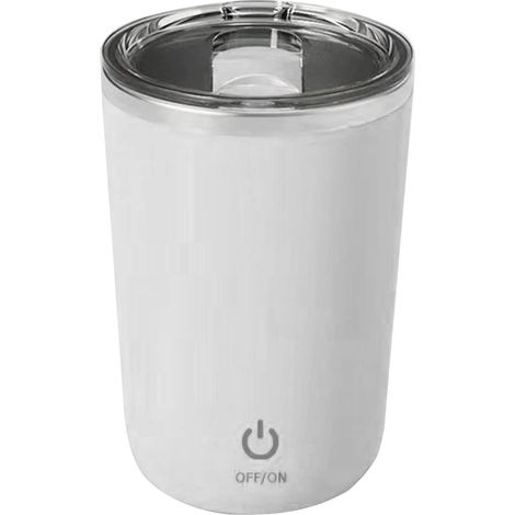 Kaffeetasse mit Rührfunktion, automatisch rührende Kaffeetasse, automatisch rührende Kaffeetasse, magnetisch rührender Kaffeebecher, 350 ml, für den Heimgebrauch, (weiß)