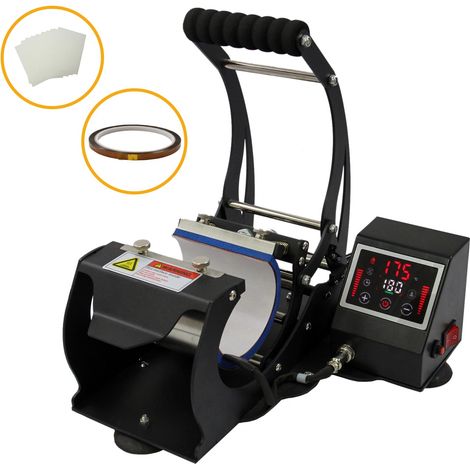 PixMax Presse à Chaud Pour Tasses de Sublimation Loisirs Créatifs Imprimante Design Création [Ruban Thermorésistante & Papier INCLUS]